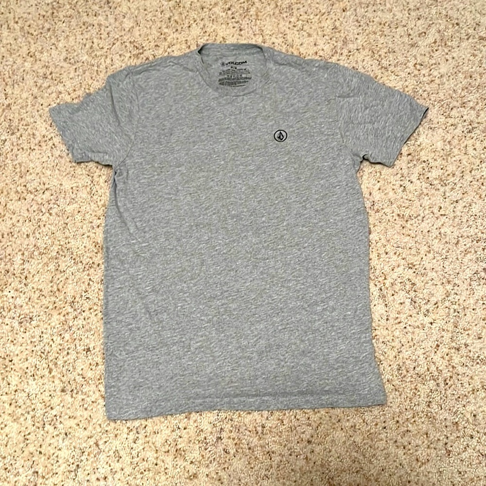 ✅ VOLCOM Casual Short Sleeve Logo Tee T Shirt Top Medium Classic Marbled Gray